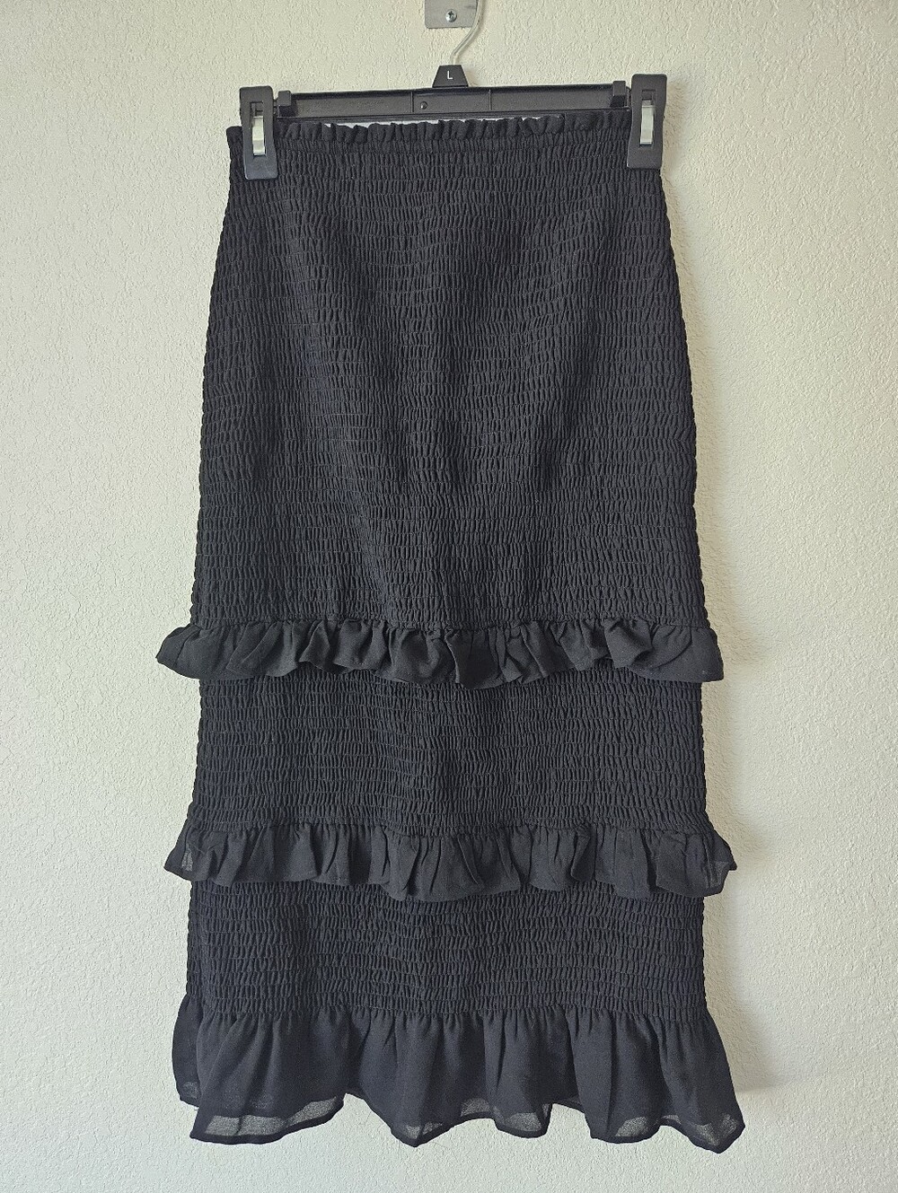 Abercrombie & Fitch Black Ruffled Tiered Smocked Skirt - Women